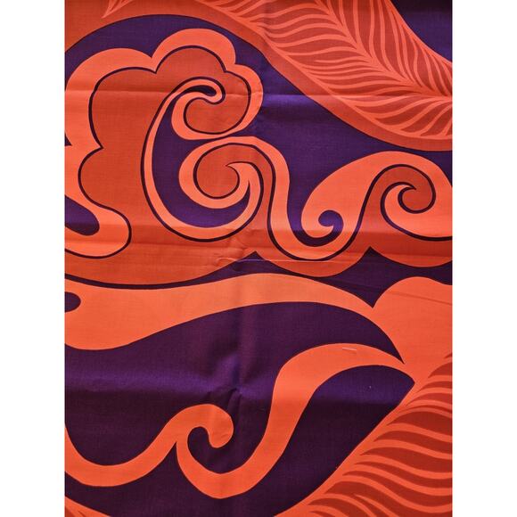 Vintage THC Hawaiian Textiles Fabric Mid Century Abstract Bright Mod 44 X 104 In - Picture 2 of 8